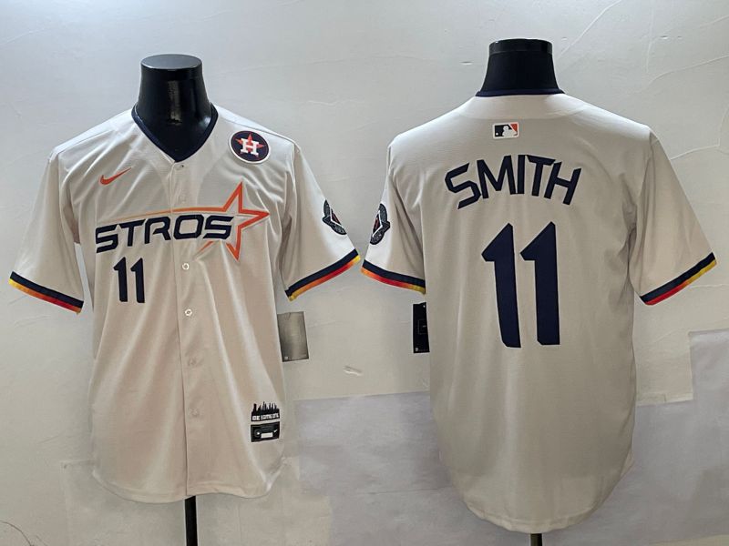 Men Houston Astros #11 Smith Cream three generations Joint Name Nike 2025 MLB Jersey style 4173->los angeles dodgers->MLB Jersey